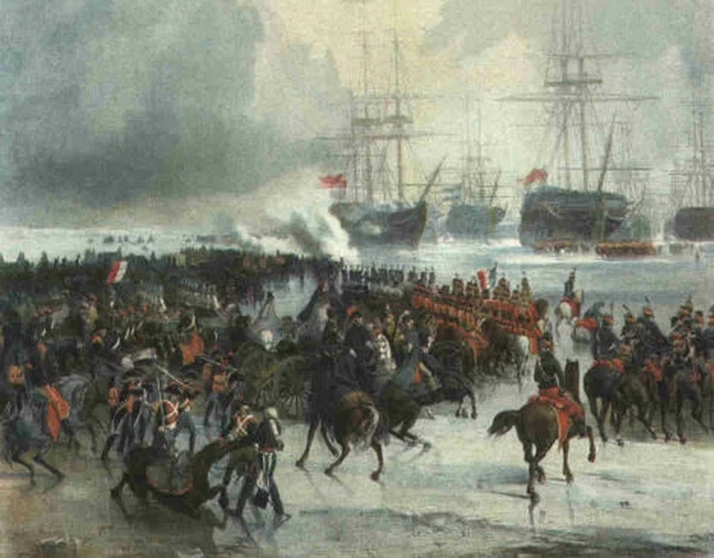 La cavalleria francese cattura la flotta olandese bloccata dai ghiacci al Texel